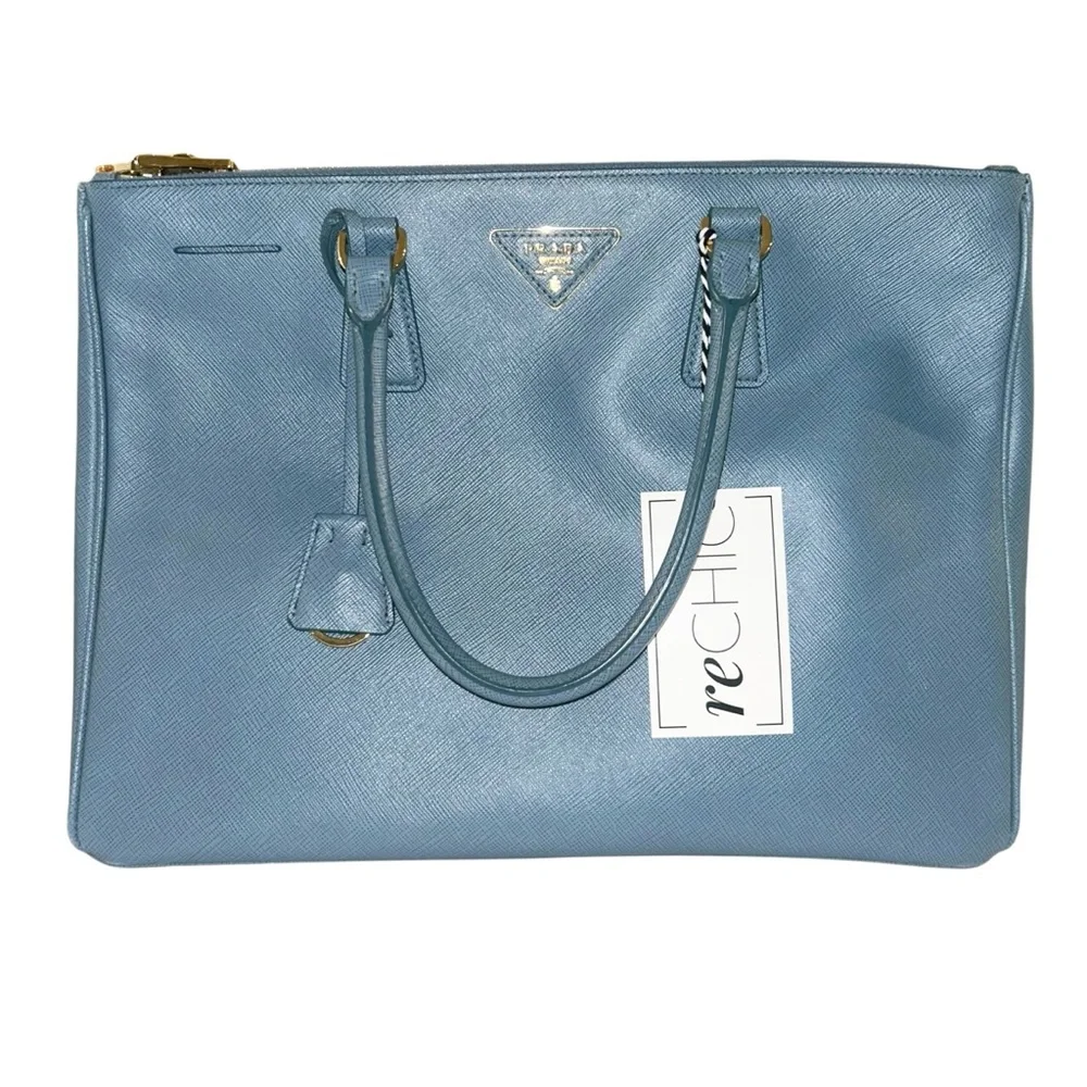 Prada Galleria Large Lux Saffiano Leather Double Zipper Dual Top Handle tote bag - Picture 2 of 8